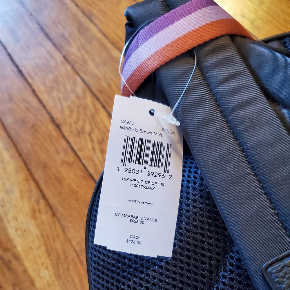 Coach Court Backpack - Blocked Signature Canvas With Souvenir Patch - NWT - Picture 11 of 12